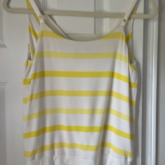 Cabi draped striped tank top XS yellow striped - Picture 4 of 6